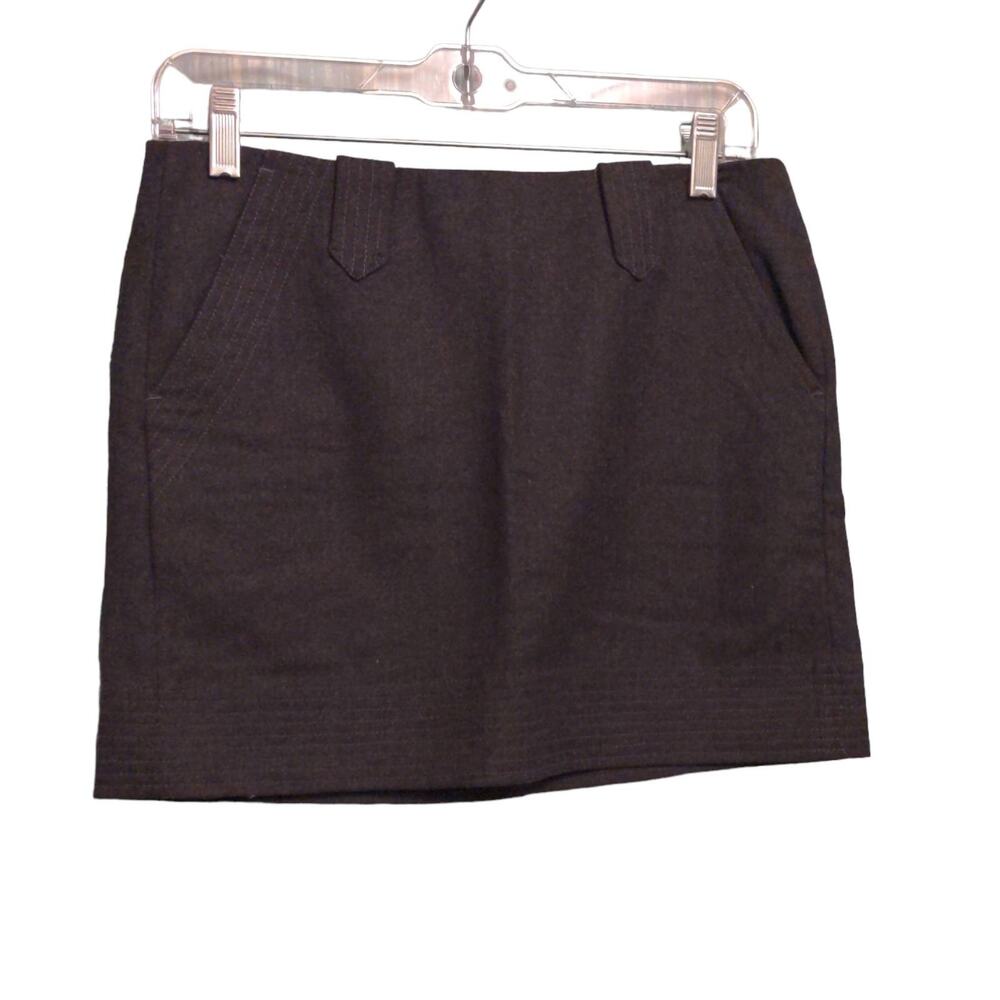 Vince Womens Pencil Skirt Gray Mini Stretch Wool Blend 2